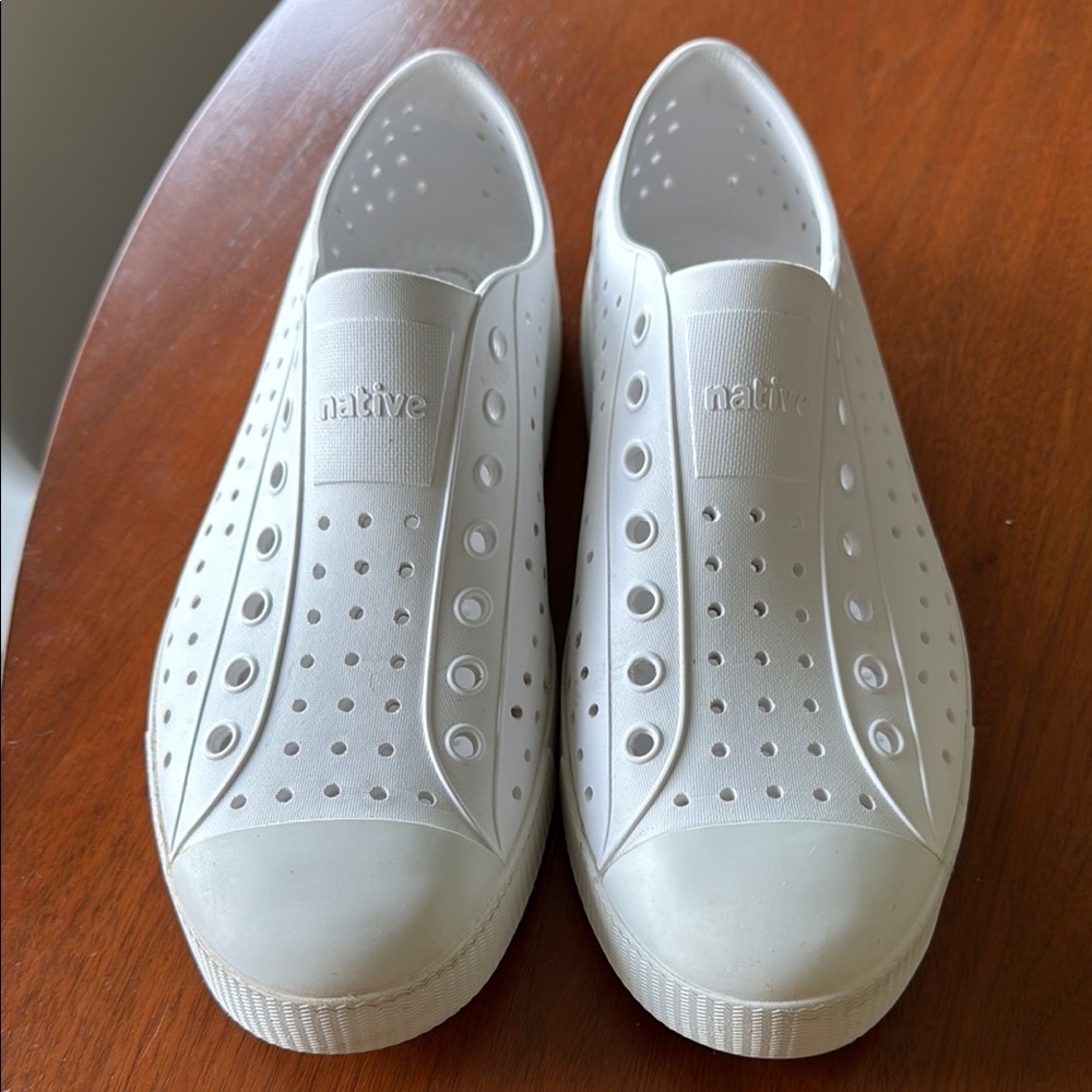 Native Jefferson White Perforated Slip-Ons
